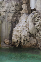 Fototapeta na wymiar ROME, ITALY, on SEPTEMBER , 2016. The sculpture decorating the Fountain on Navon Square