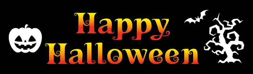 ハロウィン ロゴ5　黒バック