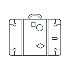 Suitcase icon. Travel baggage and luggage theme. Isolated design. Vector illustration
