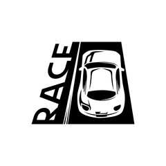 road and race car emblem