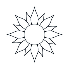 Abstract sun icon. Summer nature and tropical theme. Isolated design. Vector illustration