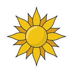 Abstract sun icon. Summer nature and tropical theme. Isolated design. Vector illustration