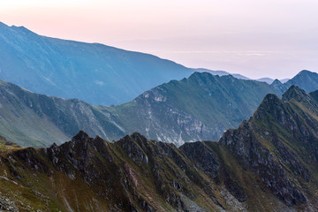 Mountain range at sunset