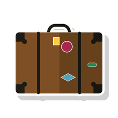 Suitcase icon. Travel baggage and luggage theme. Isolated design. Vector illustration