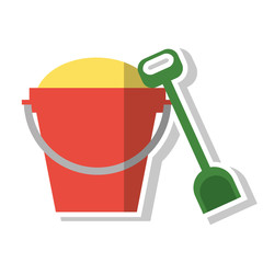 Sand bucket with shovel icon. Summer vacations and sea lifestyle theme. Isolated design. Vector illustration