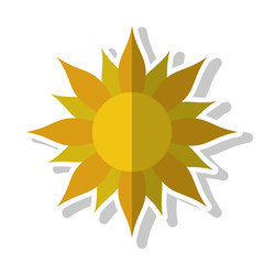 Abstract sun icon. Summer nature and tropical theme. Isolated design. Vector illustration