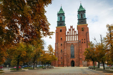 Entrance to The Archcathedral Basilica of St. Peter and St. Paull in polish city Poznan in Ostrow...