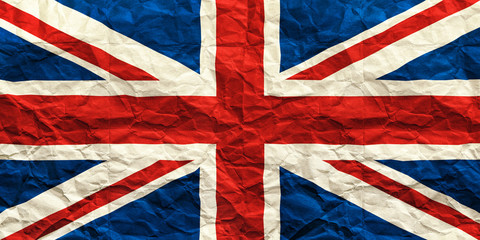 Fototapeta premium United Kingdom flag. Crumpled paper flag background