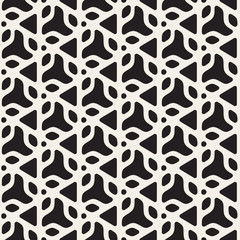 Vector Seamless Black and White Rounded Triangle Shapes Pattern