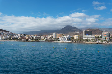 Fototapeta na wymiar Los Cristianos Cityscape, Tenerife, Canary islands, Spain.