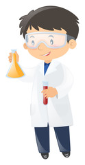 Fototapeta premium Scientist holding two beakers