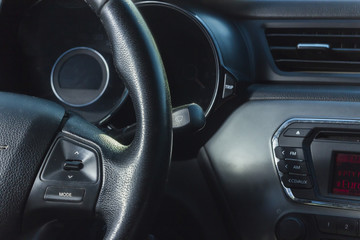 Obraz na płótnie Canvas Interior view of car with salon