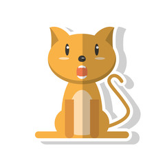 Cat cartoon icon. Animal kawaii and character theme. Isolated design. Vector illustration