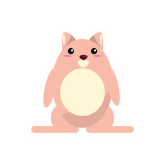 Beaver cartoon icon. Animal kawaii and character theme. Isolated design. Vector illustration