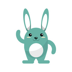 Rabbit cartoon icon. Animal kawaii and character theme. Isolated design. Vector illustration