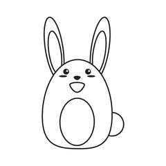 Rabbit cartoon icon. Animal kawaii and character theme. Isolated and silhouette design. Vector illustration