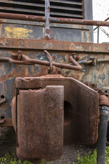 Old rusted train coupler