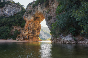 The Pont d'Arc is a large natural bridge over the river Ardèche in France.