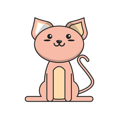 Cat cartoon icon. Animal kawaii and character theme. Isolated design. Vector illustration