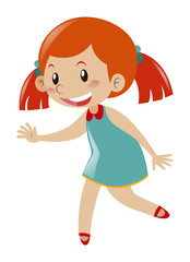 Little girl in blue dress