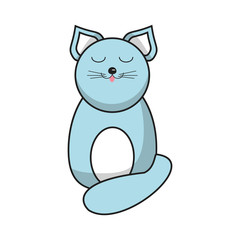 Cat cartoon icon. Animal kawaii and character theme. Isolated design. Vector illustration