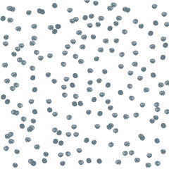 Seamless pattern with silver colored random dots hand drawn by marker. Polka dot styled background. Original texture for prints, textile, wallpapers and wrapping design. Vector eps8 illustration.
