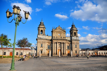Fototapeta na wymiar Central Square of Guatemala Ciudad - the capital city of Guatemala
