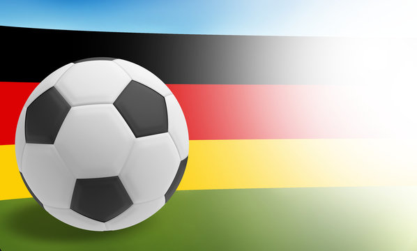 3d render soccer ball flag of germany