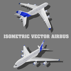 Large passenger Airplane 3d isometric illustration. Flat high quality transport. Vehicles designed to carry numbers of passengers. . Vector. flight