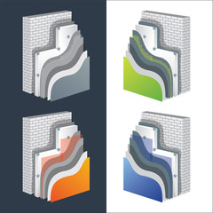 Thermal Insulation. Polystyrene Isolation Vector Set