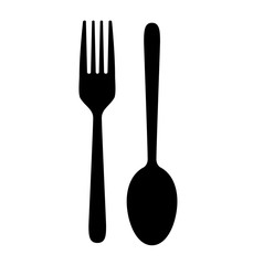 The contours of the cutlery. Spoon, fork. Ready to use vector elements.