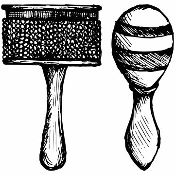Rattle maracas and afuche