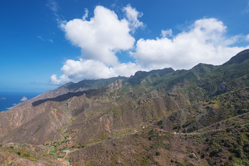 Fototapeta na wymiar Anaga mountains, volcanic landscape in Tenerife, Canary island, Spain.