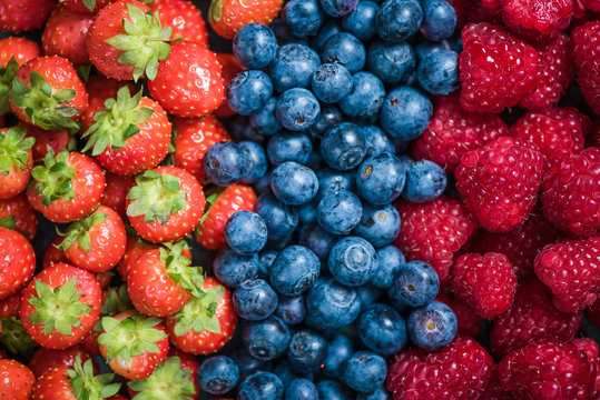 Fresh blueberries,raspebrries and strawberries