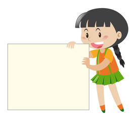 Little girl holding blank sign