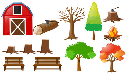 Barn and nature elements © brgfx