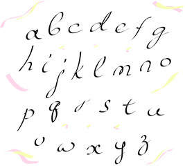 Vector alphabet lowercase written with a brush