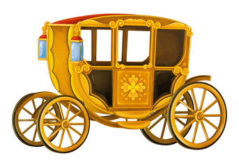 Fototapeta na wymiar Cartoon carriage - transportation - isolated - illustration for children