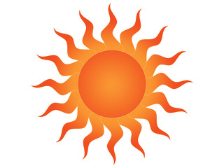 Symbol of the sun on a white background