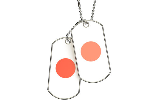 Japanese Dog Tags, 3D rendering