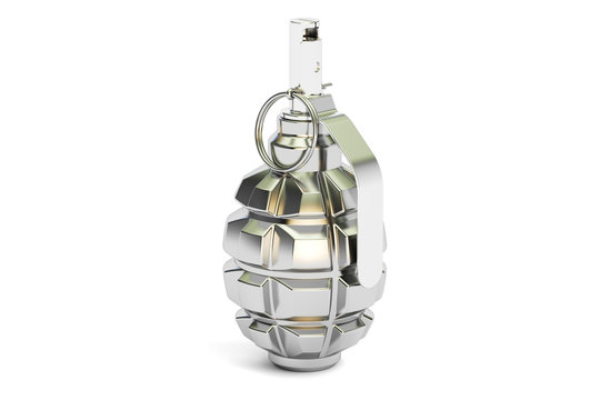 Silver Grenade, 3D rendering