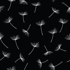 Flying dandelion seamless pattern. Vector illustration
