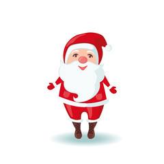 Cute Santa Claus in flat style.