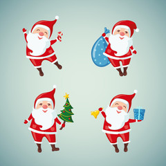 Set of Christmas Santa Claus