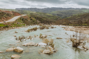 Iraqi landscape in spring season between Erbil and Duhok city