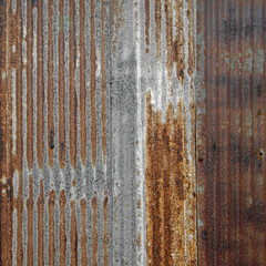 rusty corrugated iron as background