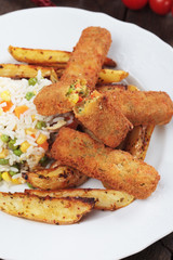 Breaded veggie sticks