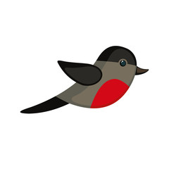 Bullfinch icon in flat style.