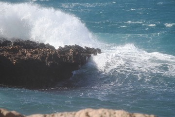 Waves on the rocks