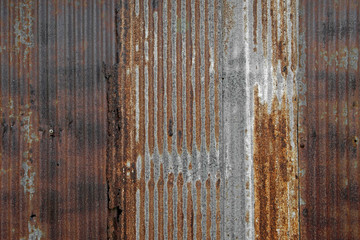 rusty corrugated iron as background